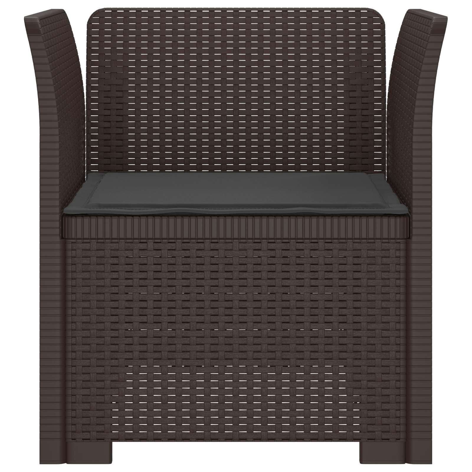 Eénpersoons Fauteuil met Kussen Rattan Look PP Bruin