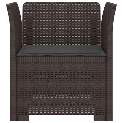 Eénpersoons Fauteuil met Kussen Rattan Look PP Bruin