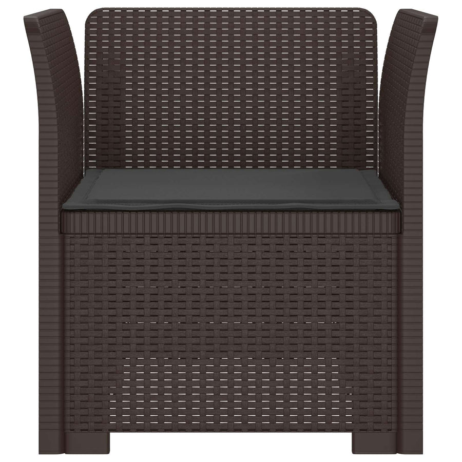 Eénpersoons Fauteuil met Kussen Rattan Look PP Bruin