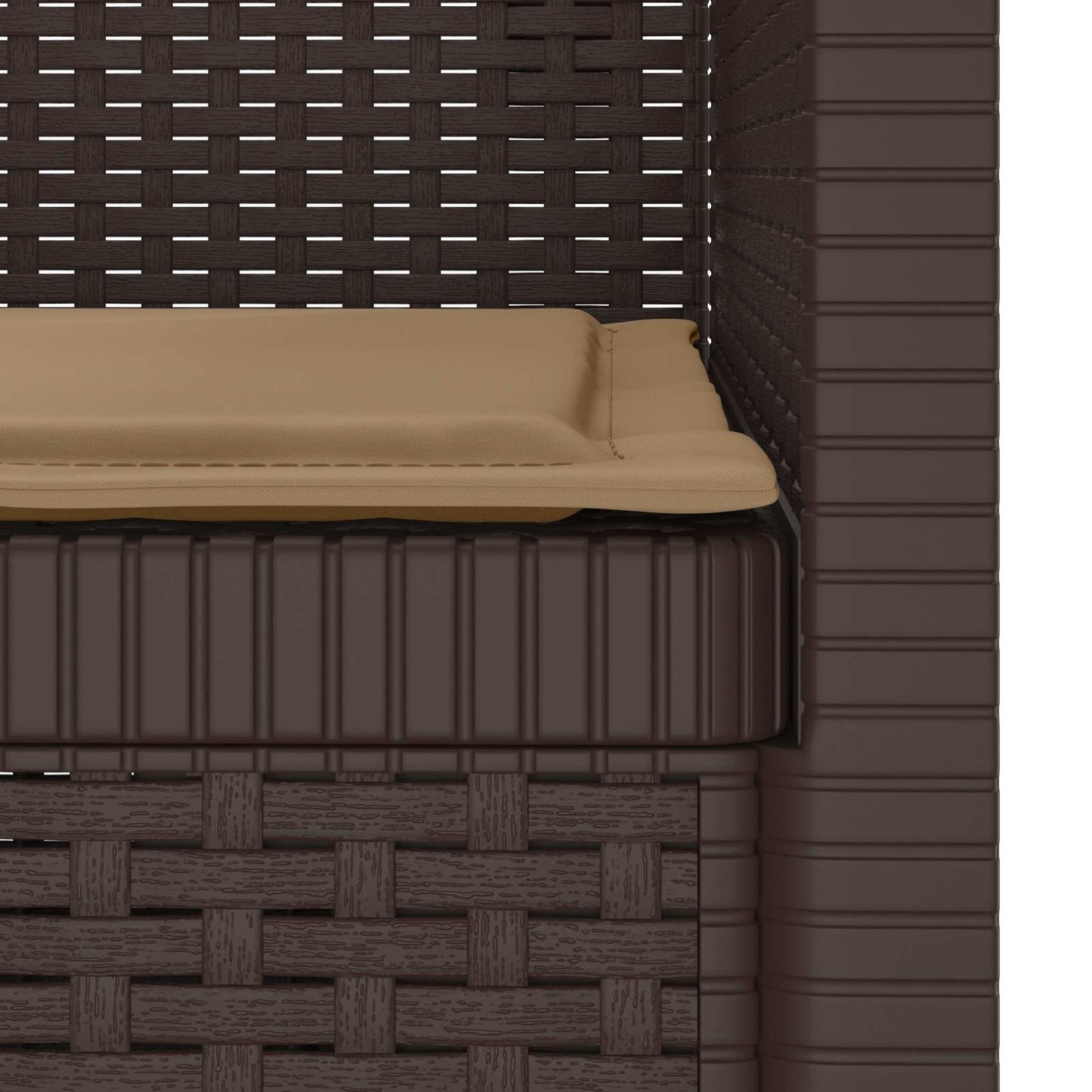 Eénpersoons Fauteuil met Kussen Rattan Look PP Bruin