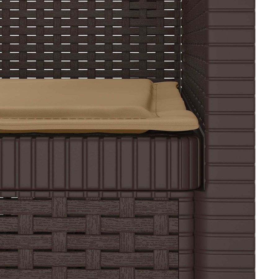 Eénpersoons Fauteuil met Kussen Rattan Look PP Bruin