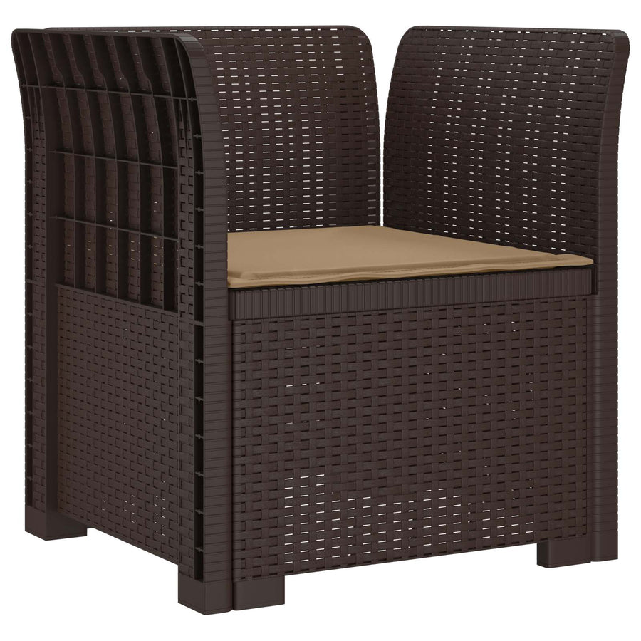 Eénpersoons Fauteuil met Kussen Rattan Look PP Bruin
