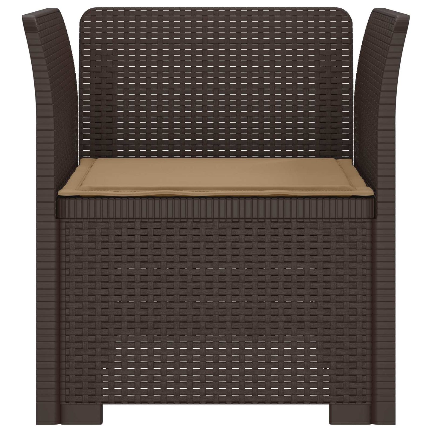 Eénpersoons Fauteuil met Kussen Rattan Look PP Bruin