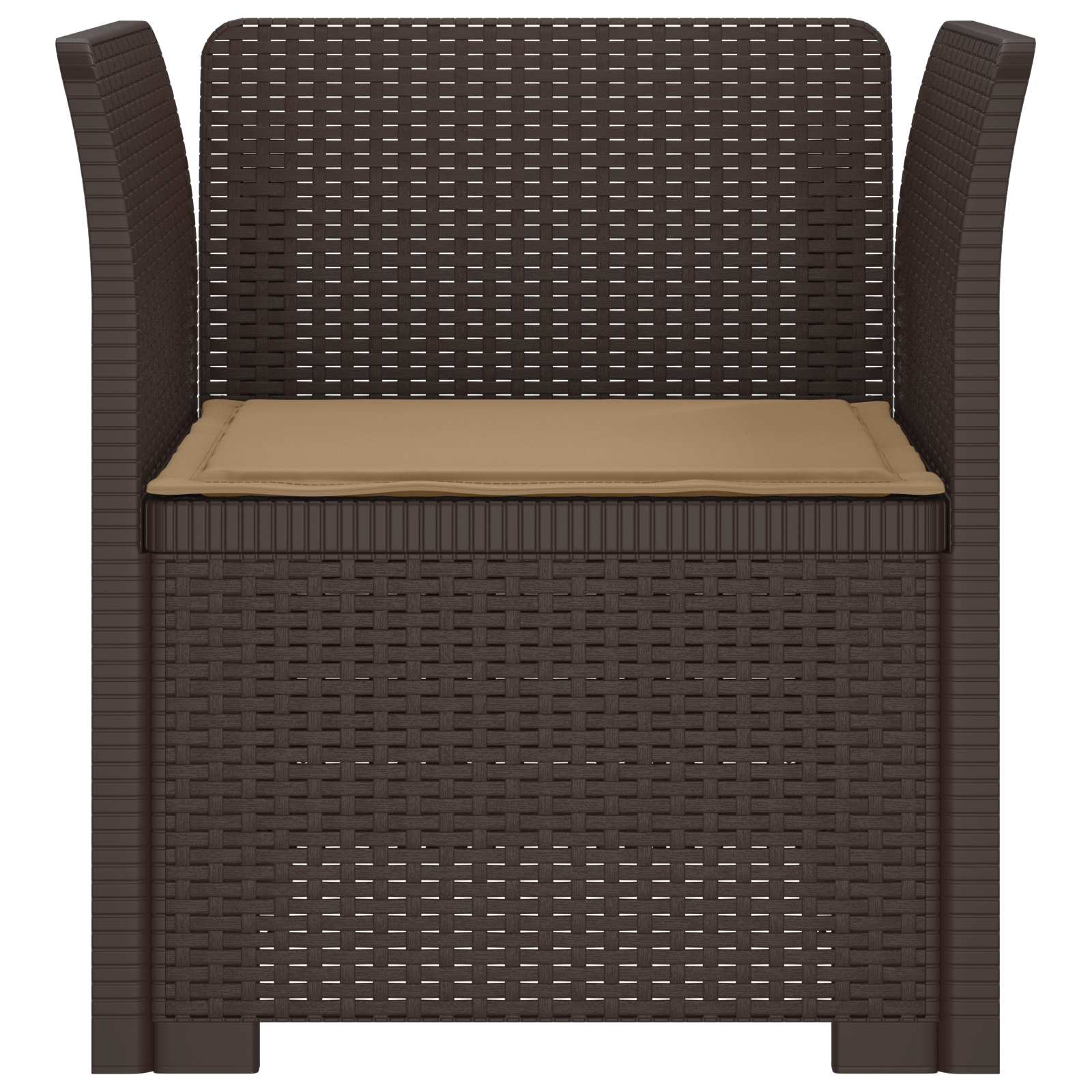 Eénpersoons Fauteuil met Kussen Rattan Look PP Bruin
