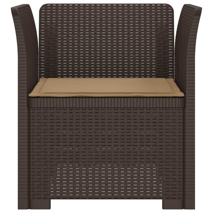 Eénpersoons Fauteuil met Kussen Rattan Look PP Bruin