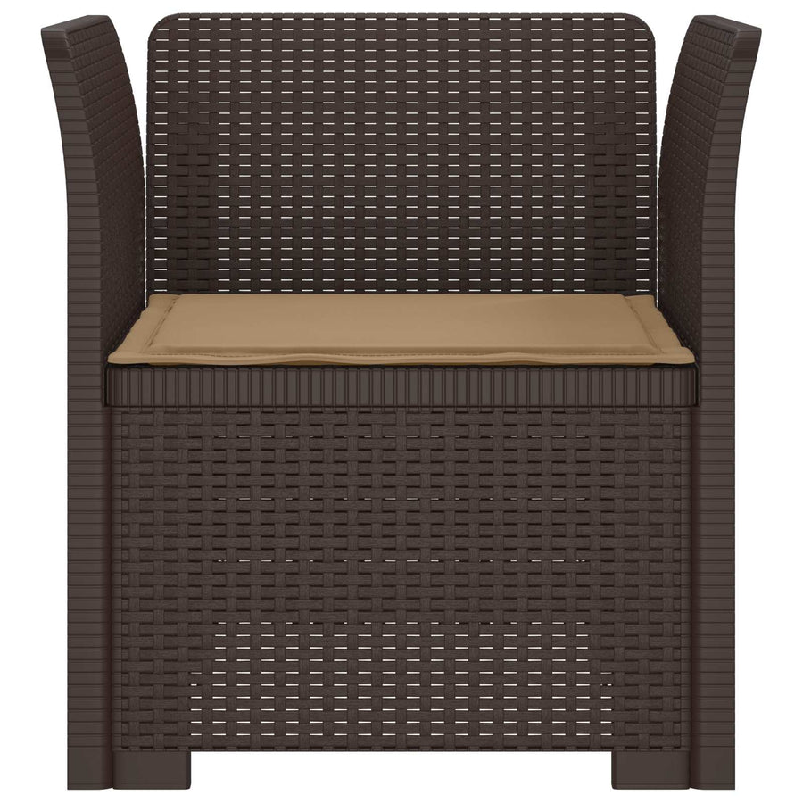 Eénpersoons Fauteuil met Kussen Rattan Look PP Bruin