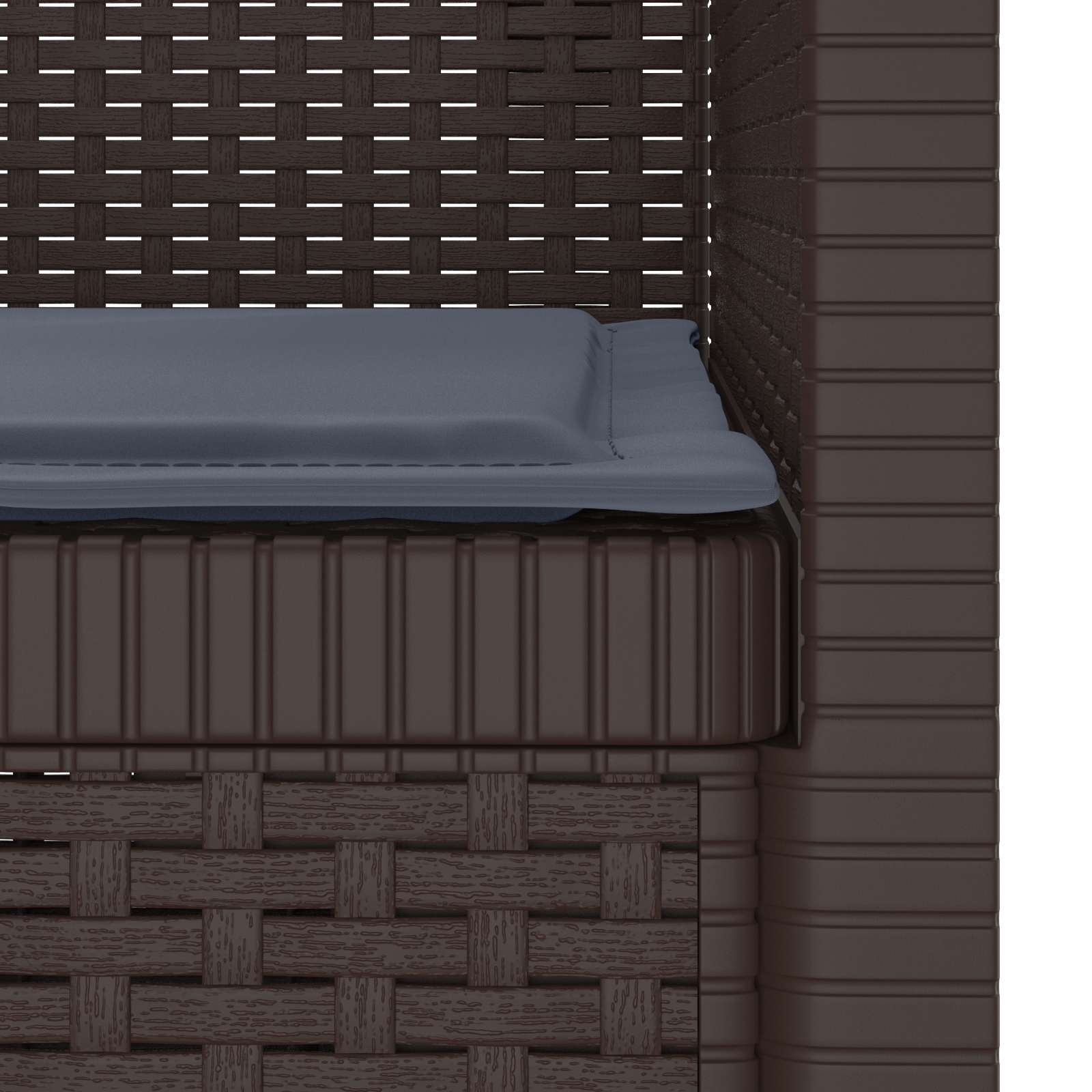 Eénpersoons Fauteuil met Kussen Rattan Look PP Bruin