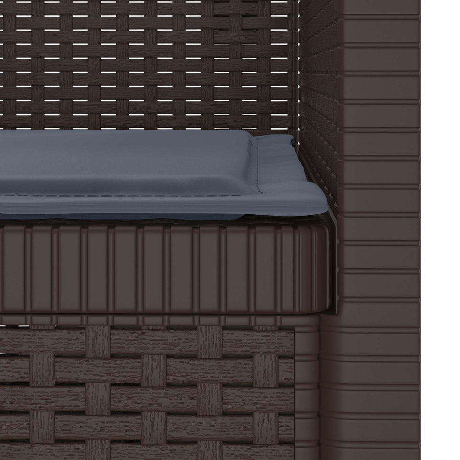 Eénpersoons Fauteuil met Kussen Rattan Look PP Bruin