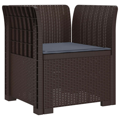 Eénpersoons Fauteuil met Kussen Rattan Look PP Bruin