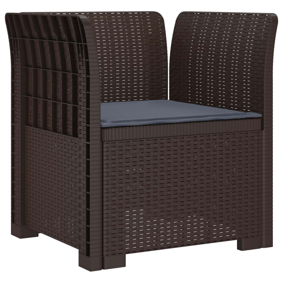Eénpersoons Fauteuil met Kussen Rattan Look PP Bruin