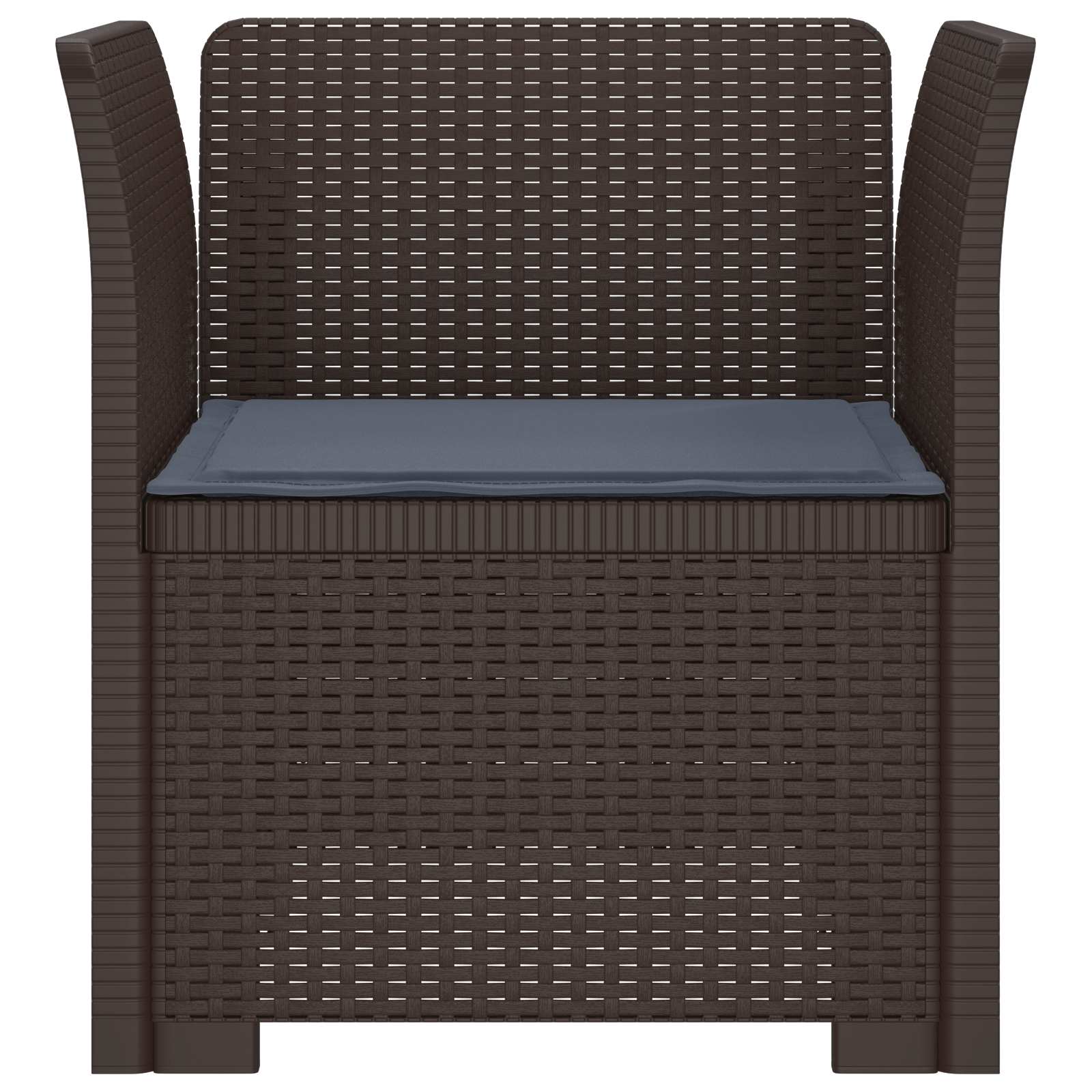 Eénpersoons Fauteuil met Kussen Rattan Look PP Bruin