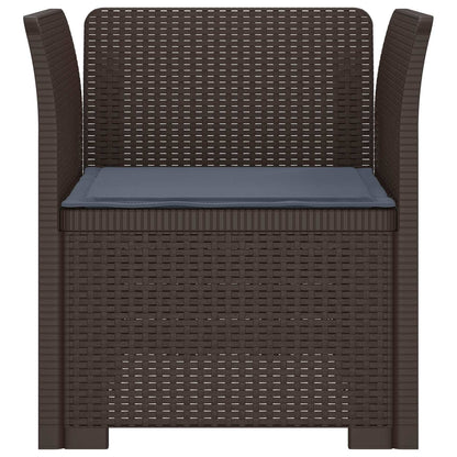 Eénpersoons Fauteuil met Kussen Rattan Look PP Bruin