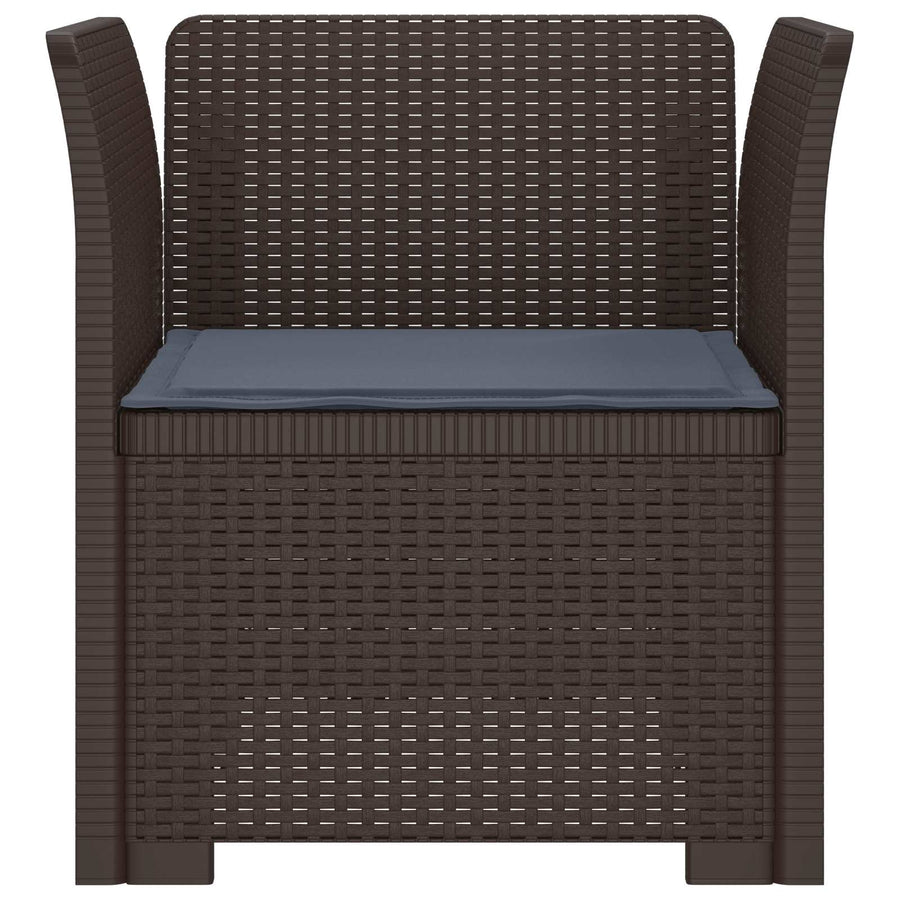Eénpersoons Fauteuil met Kussen Rattan Look PP Bruin