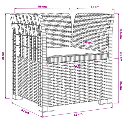 Eénpersoons Fauteuil met Kussen Rattan Look PP Bruin