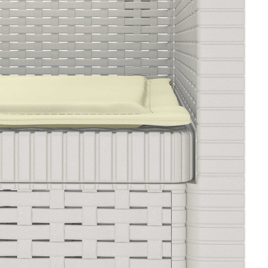 Eénpersoons Fauteuil met Kussen Rattan Look PP Wit