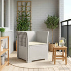 Fauteuil 68x62x70 cm PP wit met kussen