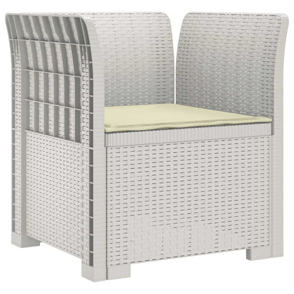 Eénpersoons Fauteuil met Kussen Rattan Look PP Wit