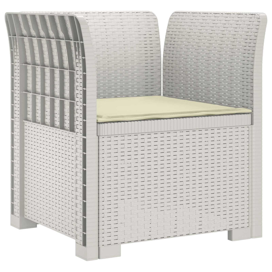 Eénpersoons Fauteuil met Kussen Rattan Look PP Wit