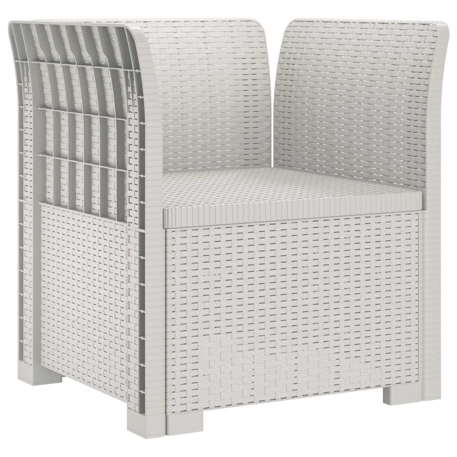 Eénpersoons Fauteuil met Kussen Rattan Look PP Wit