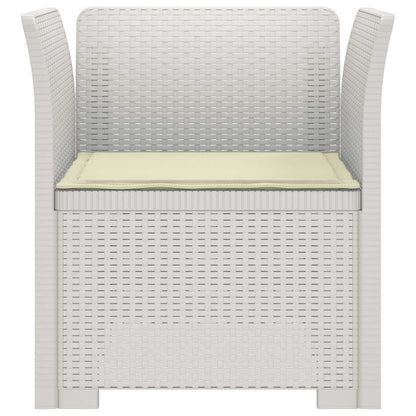 Eénpersoons Fauteuil met Kussen Rattan Look PP Wit