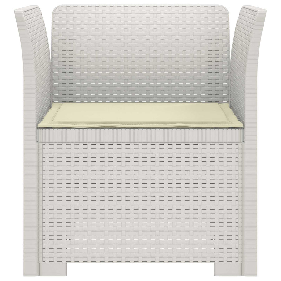 Eénpersoons Fauteuil met Kussen Rattan Look PP Wit