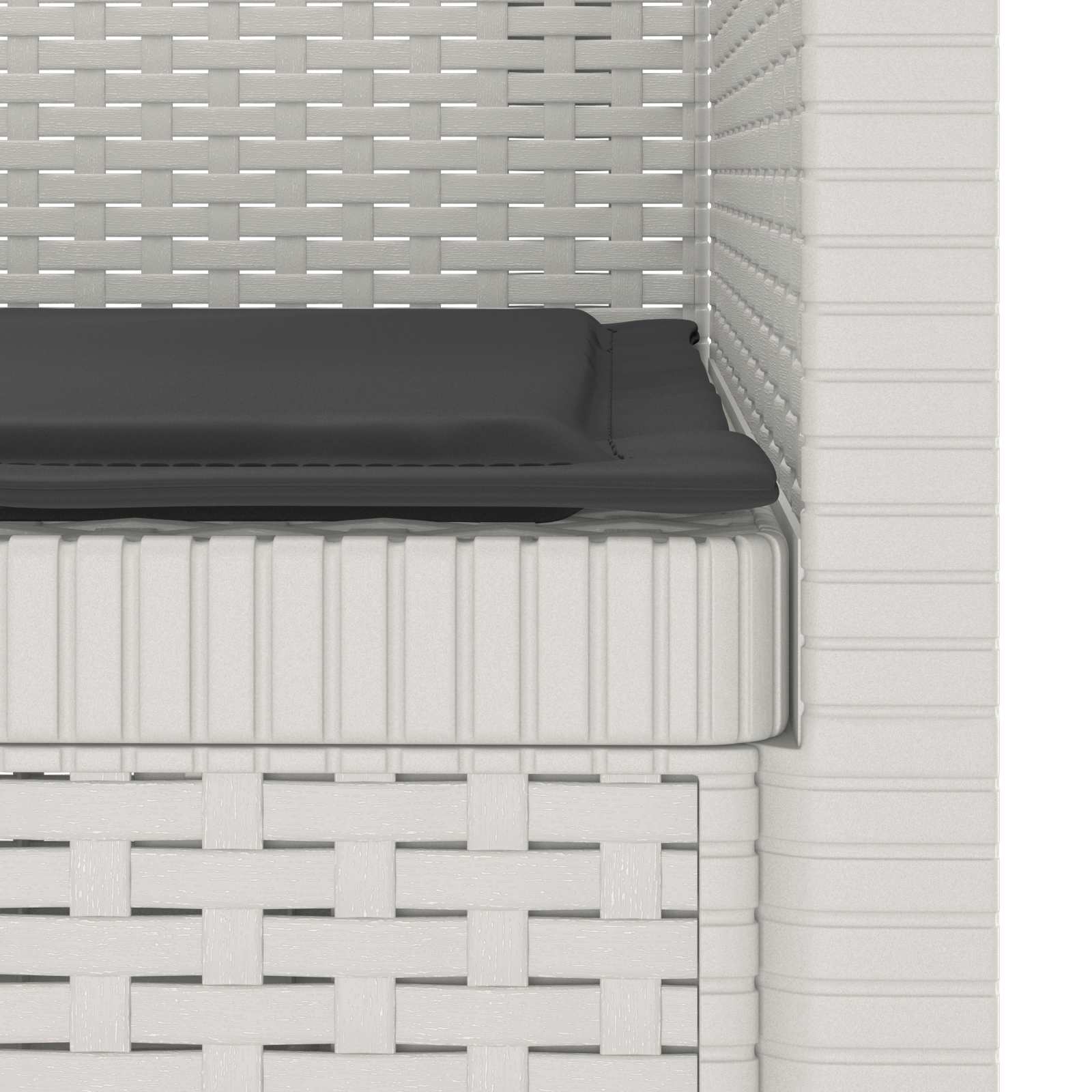 Eénpersoons Fauteuil met Kussen Rattan Look PP Wit