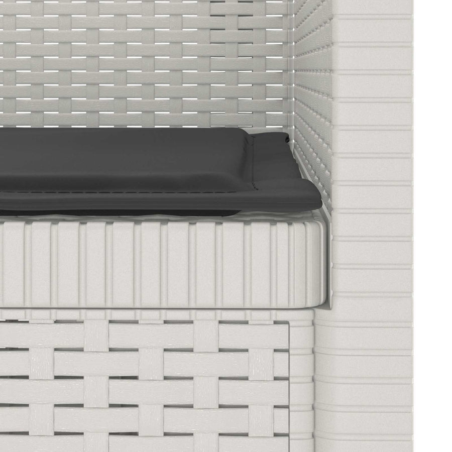 Eénpersoons Fauteuil met Kussen Rattan Look PP Wit