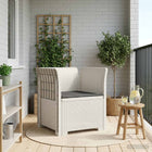 Fauteuil rotan look PP wit met kussen
