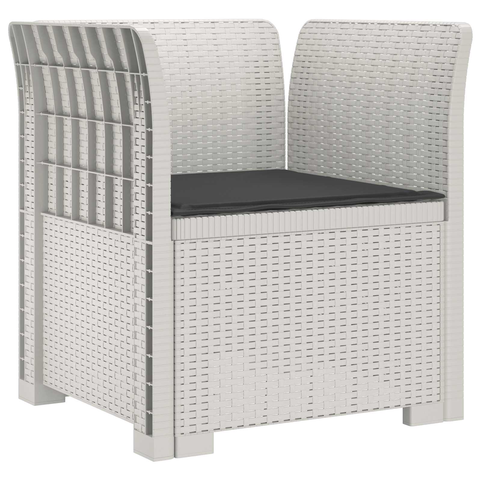 Eénpersoons Fauteuil met Kussen Rattan Look PP Wit