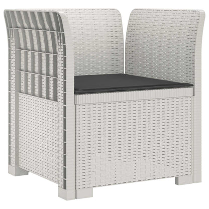 Eénpersoons Fauteuil met Kussen Rattan Look PP Wit