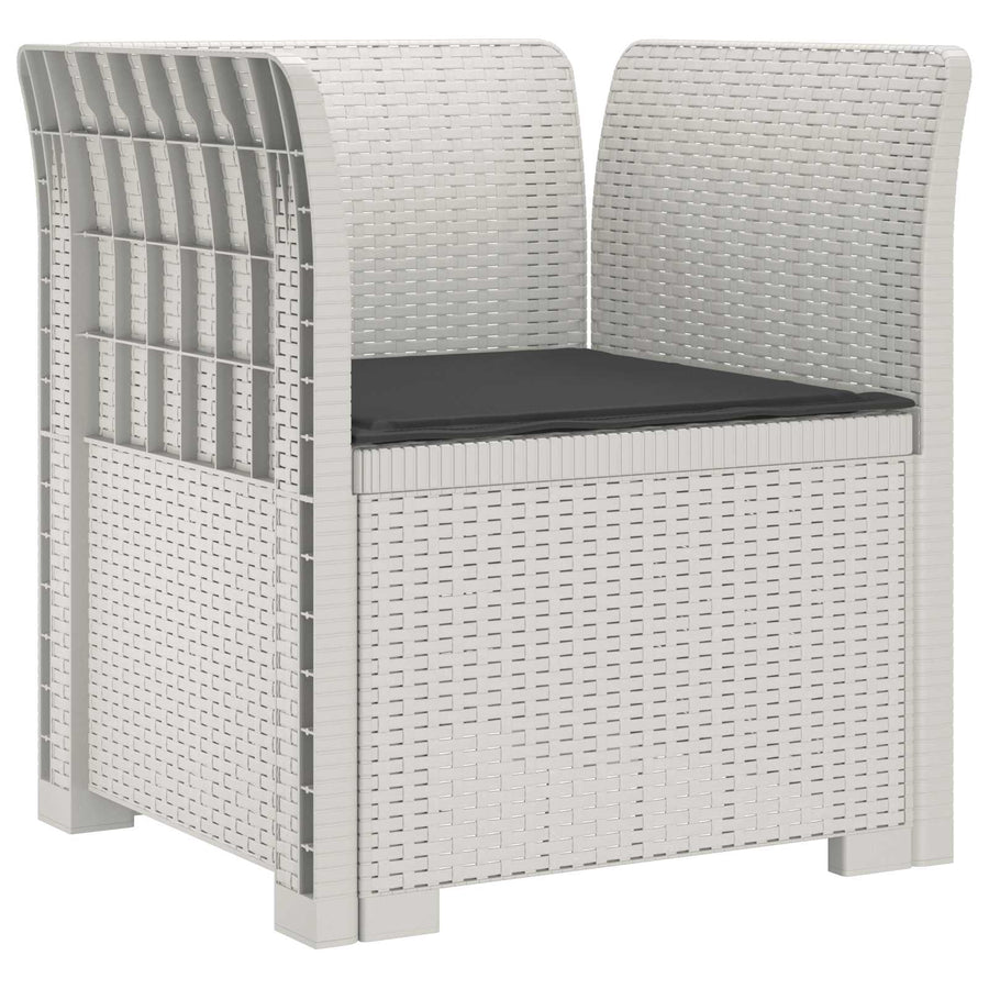 Eénpersoons Fauteuil met Kussen Rattan Look PP Wit