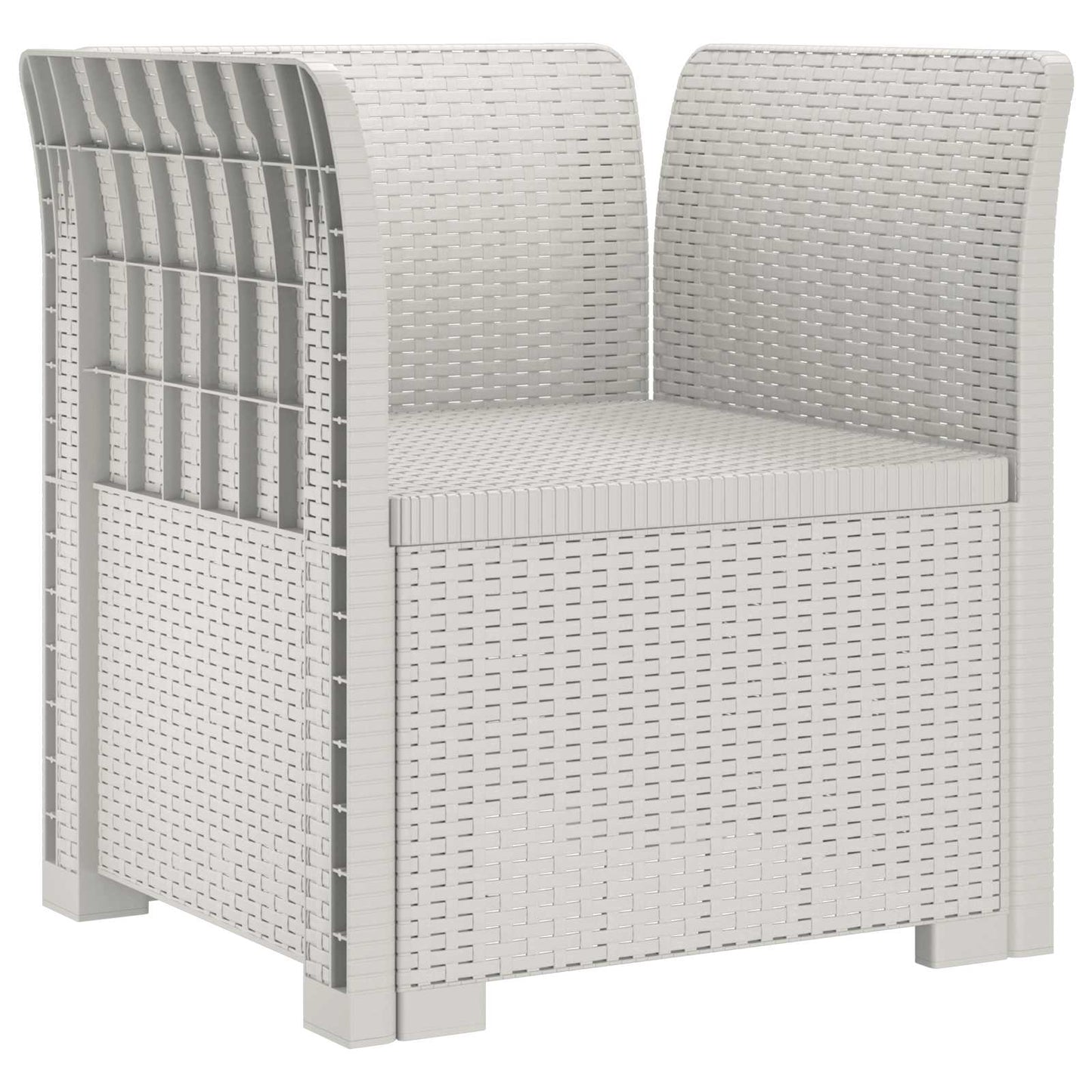 Eénpersoons Fauteuil met Kussen Rattan Look PP Wit