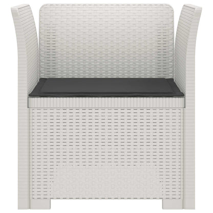 Eénpersoons Fauteuil met Kussen Rattan Look PP Wit