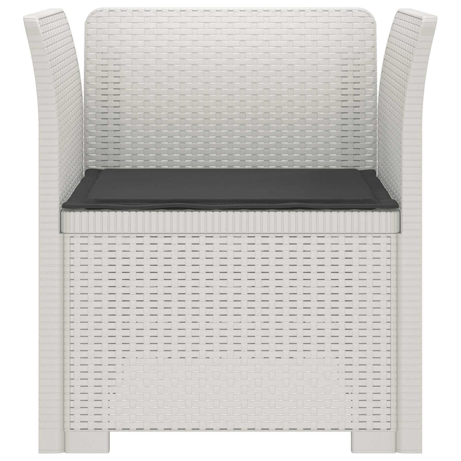Eénpersoons Fauteuil met Kussen Rattan Look PP Wit