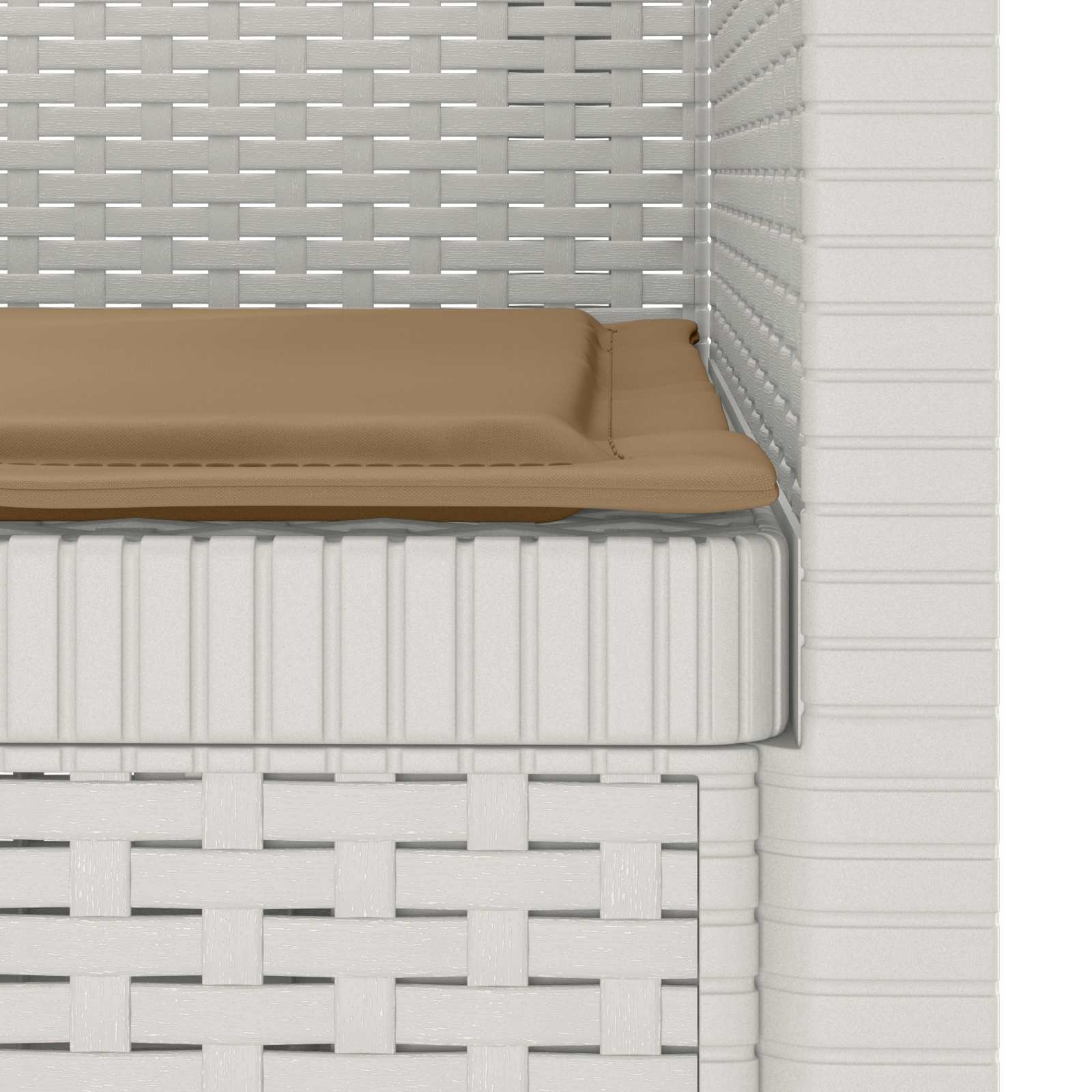 Eénpersoons Fauteuil met Kussen Rattan Look PP Wit