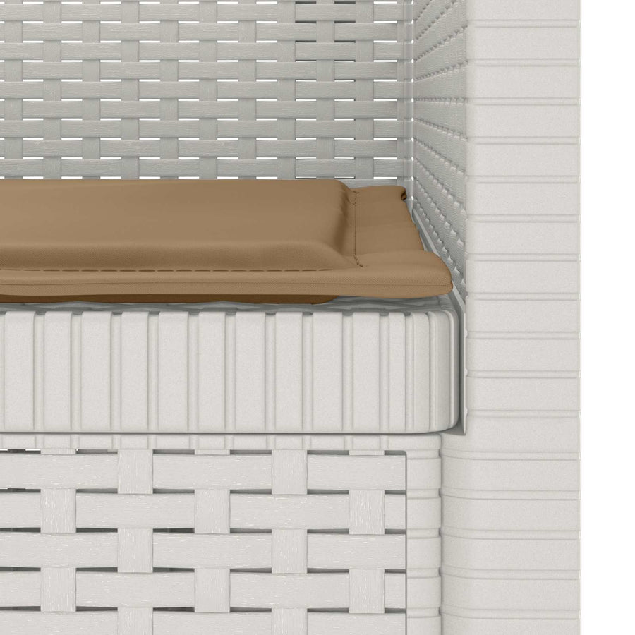 Eénpersoons Fauteuil met Kussen Rattan Look PP Wit