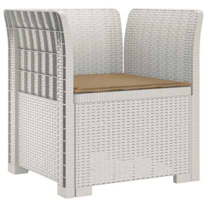 Eénpersoons Fauteuil met Kussen Rattan Look PP Wit