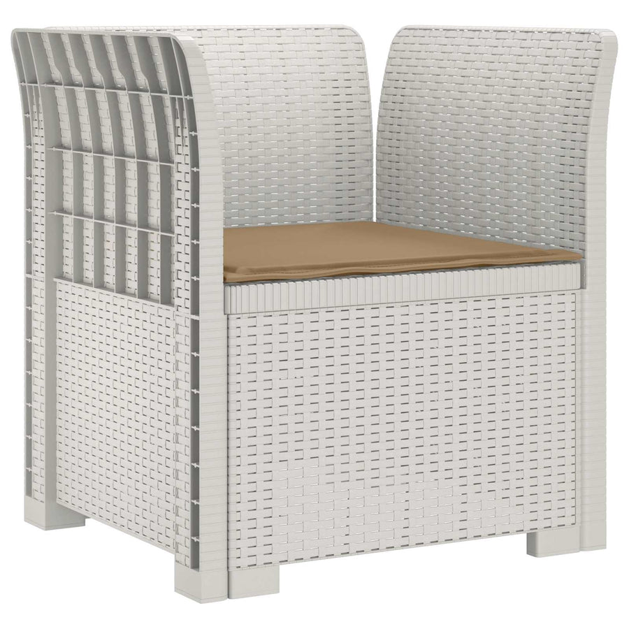 Eénpersoons Fauteuil met Kussen Rattan Look PP Wit