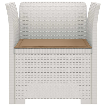 Eénpersoons Fauteuil met Kussen Rattan Look PP Wit
