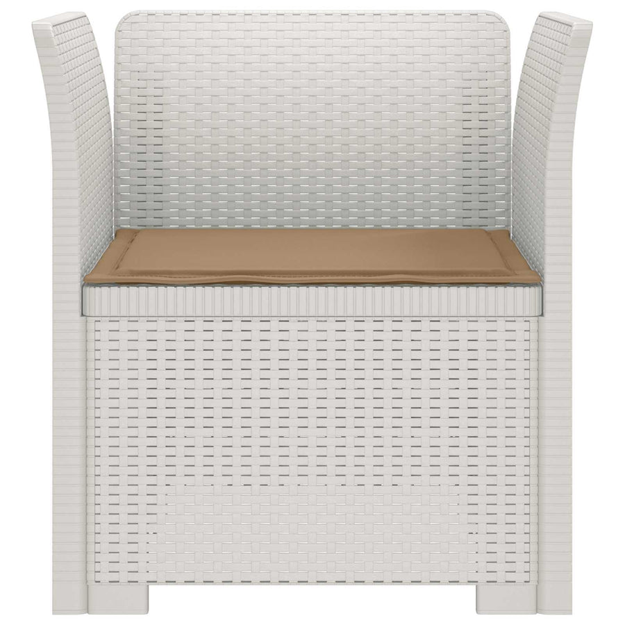 Eénpersoons Fauteuil met Kussen Rattan Look PP Wit