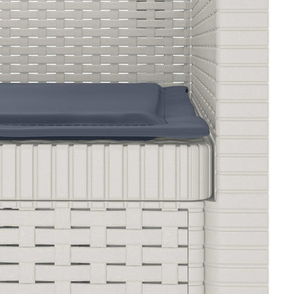Eénpersoons Fauteuil met Kussen Rattan Look PP Wit