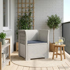 Fauteuil 1 pers. rattan look wit met kussen
