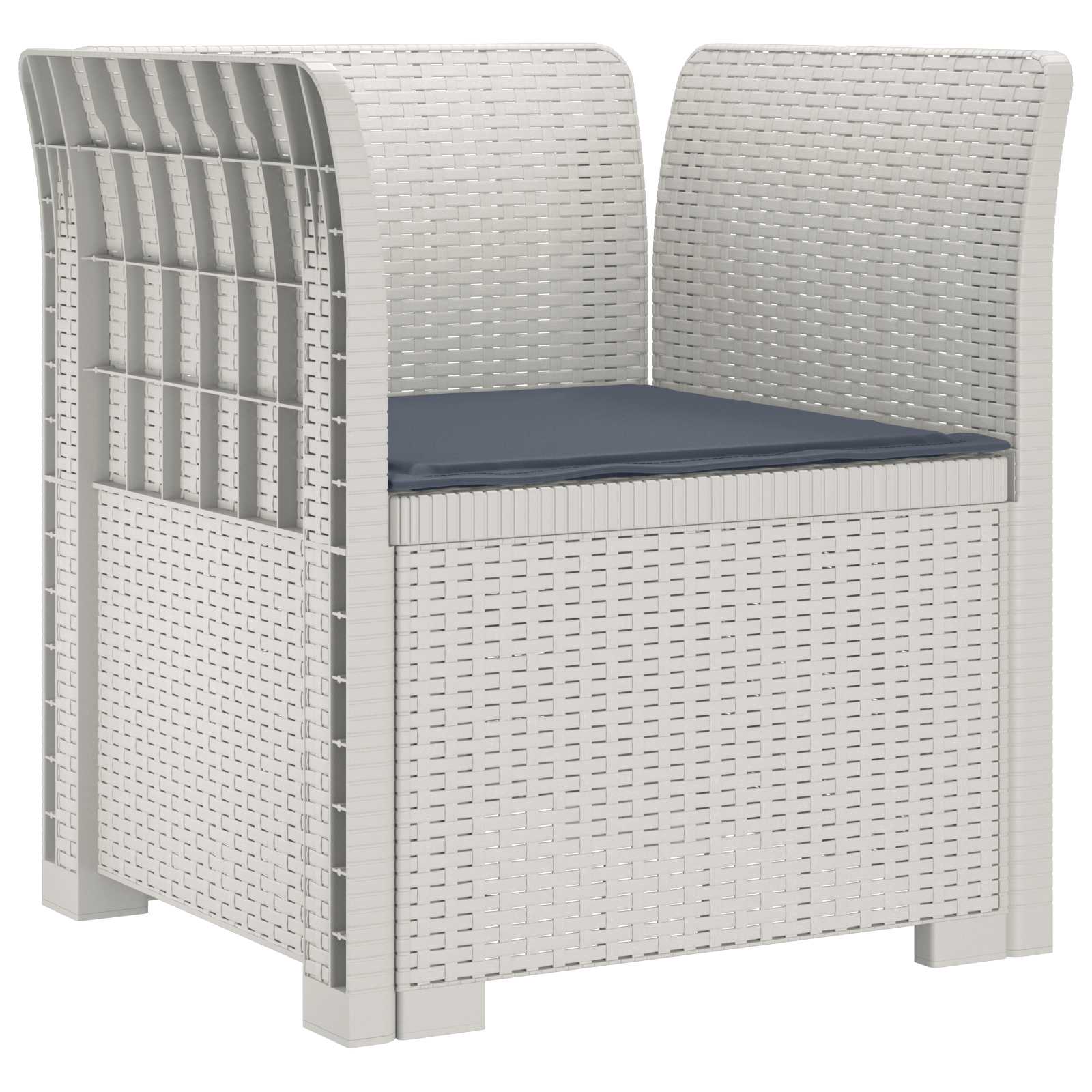Eénpersoons Fauteuil met Kussen Rattan Look PP Wit