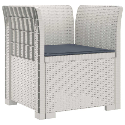 Eénpersoons Fauteuil met Kussen Rattan Look PP Wit