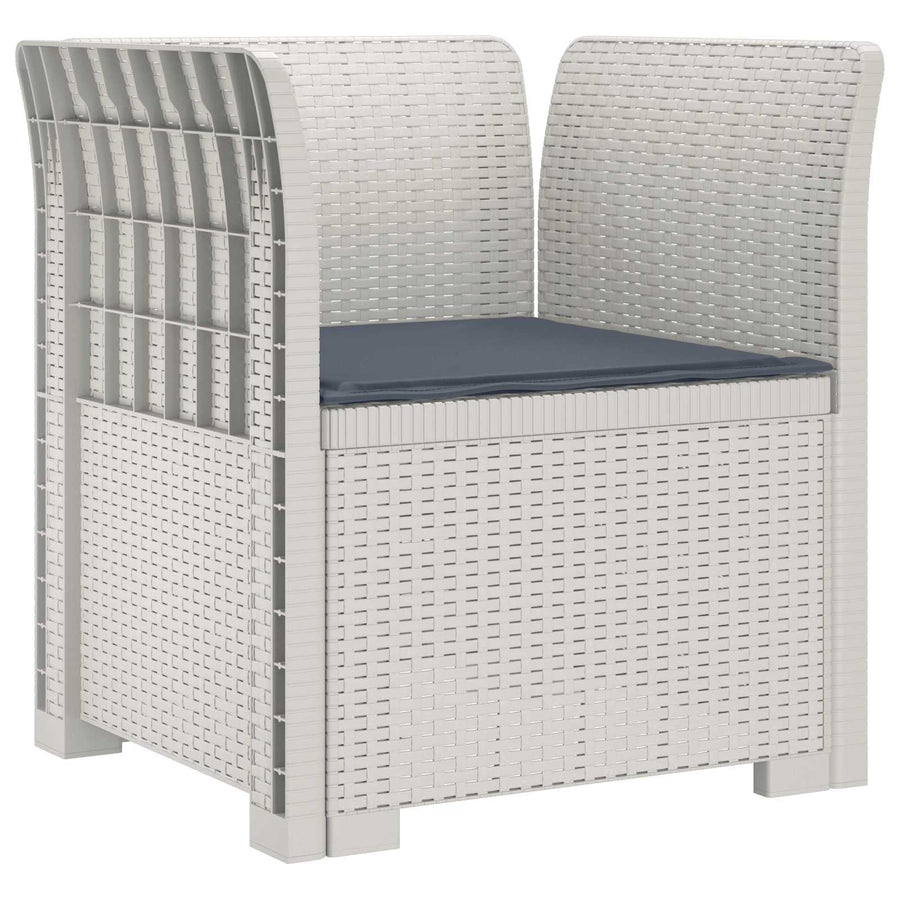 Eénpersoons Fauteuil met Kussen Rattan Look PP Wit