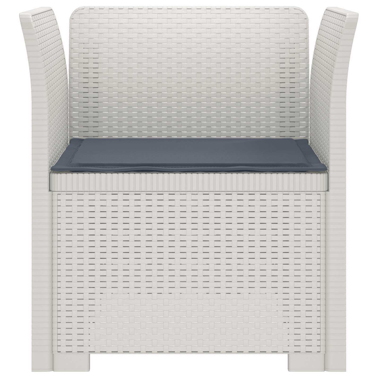 Eénpersoons Fauteuil met Kussen Rattan Look PP Wit