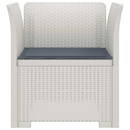 Eénpersoons Fauteuil met Kussen Rattan Look PP Wit
