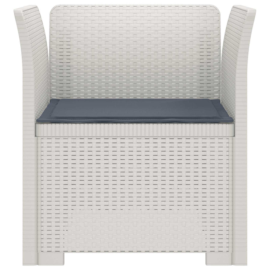 Eénpersoons Fauteuil met Kussen Rattan Look PP Wit
