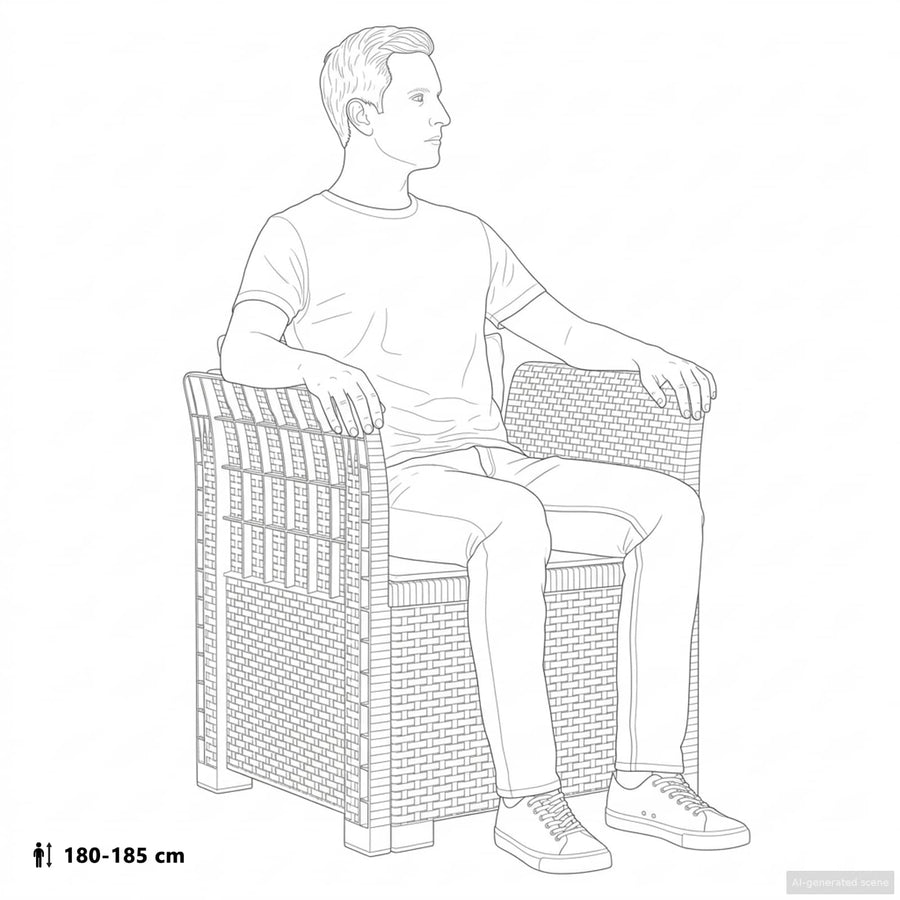 Eénpersoons Fauteuil met Kussen Rattan Look PP Wit