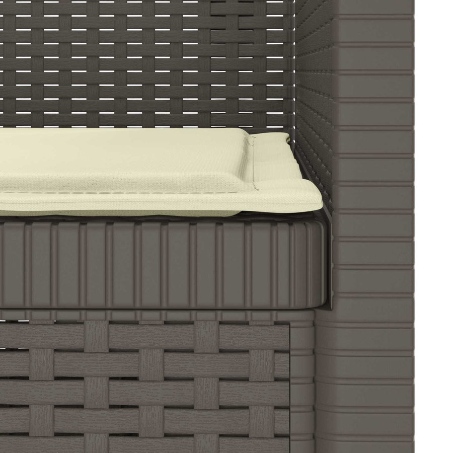 Eénpersoons Fauteuil met Kussen Rattan Look PP Lichtgrijs